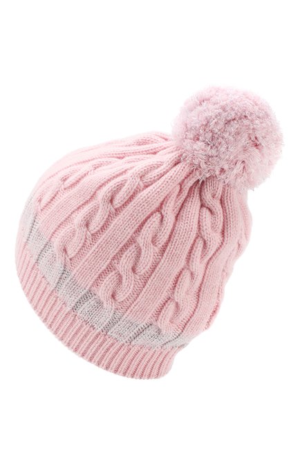 Детского кашемировая шапка MONCLER ENFANT розового цвета, арт. D2-954-99217-05-999DY | Фото 2 (Материал: Кашемир, Шерсть, Текстиль; Статус проверки: Проверена категория, Требуются правки)
