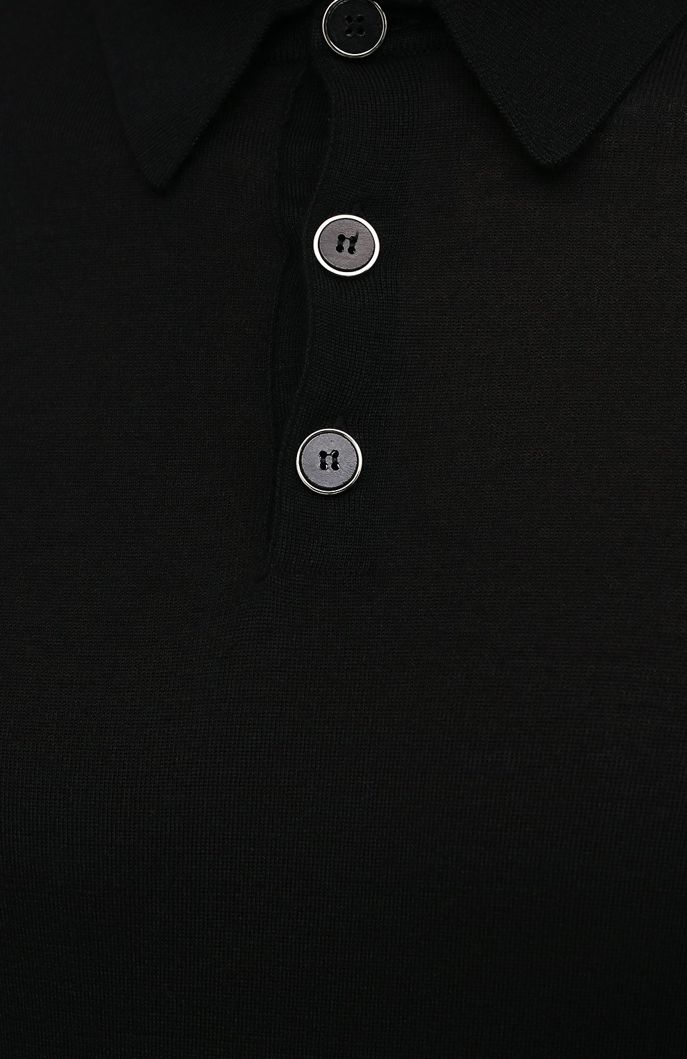 Мужское кашемировое поло DOLCE & GABBANA черного цвета, арт. GX831T/JAWTY | Фото 5 (Застежка: Пуговицы; Материал внешний: Шерсть, Кашемир; Рукава: Длинные; Длина (для топов): Стандартные; Кросс-КТ: Трикотаж; Материал сплава: Проставлено; Драгоценные камни: Проставлено; Стили: Кэжуэл)