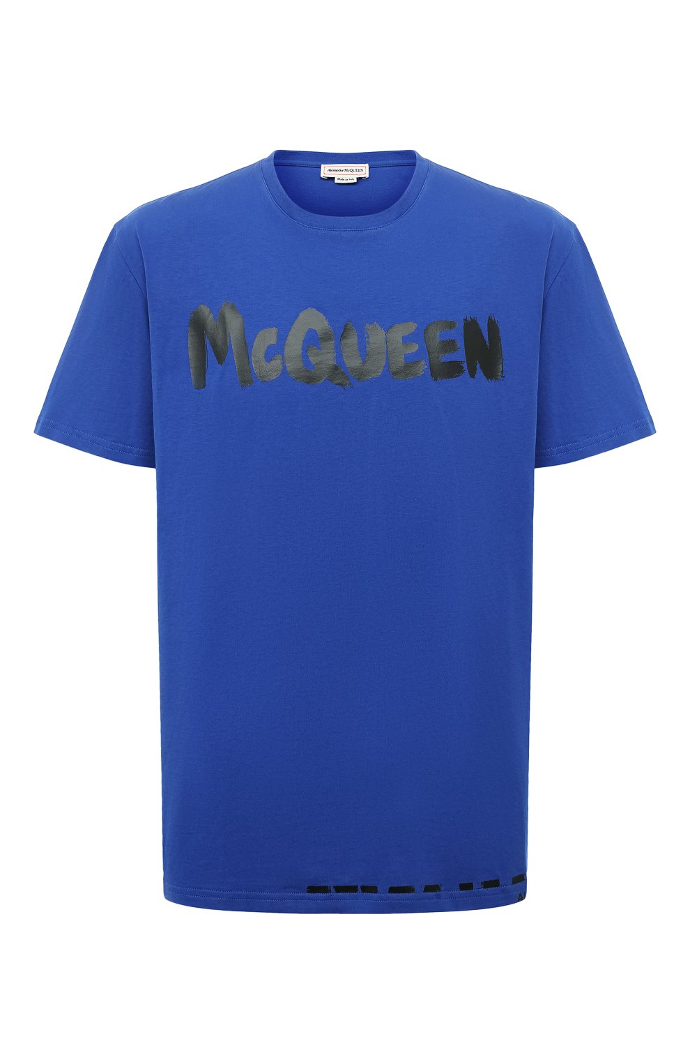 Футболки Alexander McQueen, Хлопковая футболка Alexander McQueen, Италия, Синий, Хлопок: 100%;, 13218661  - купить
