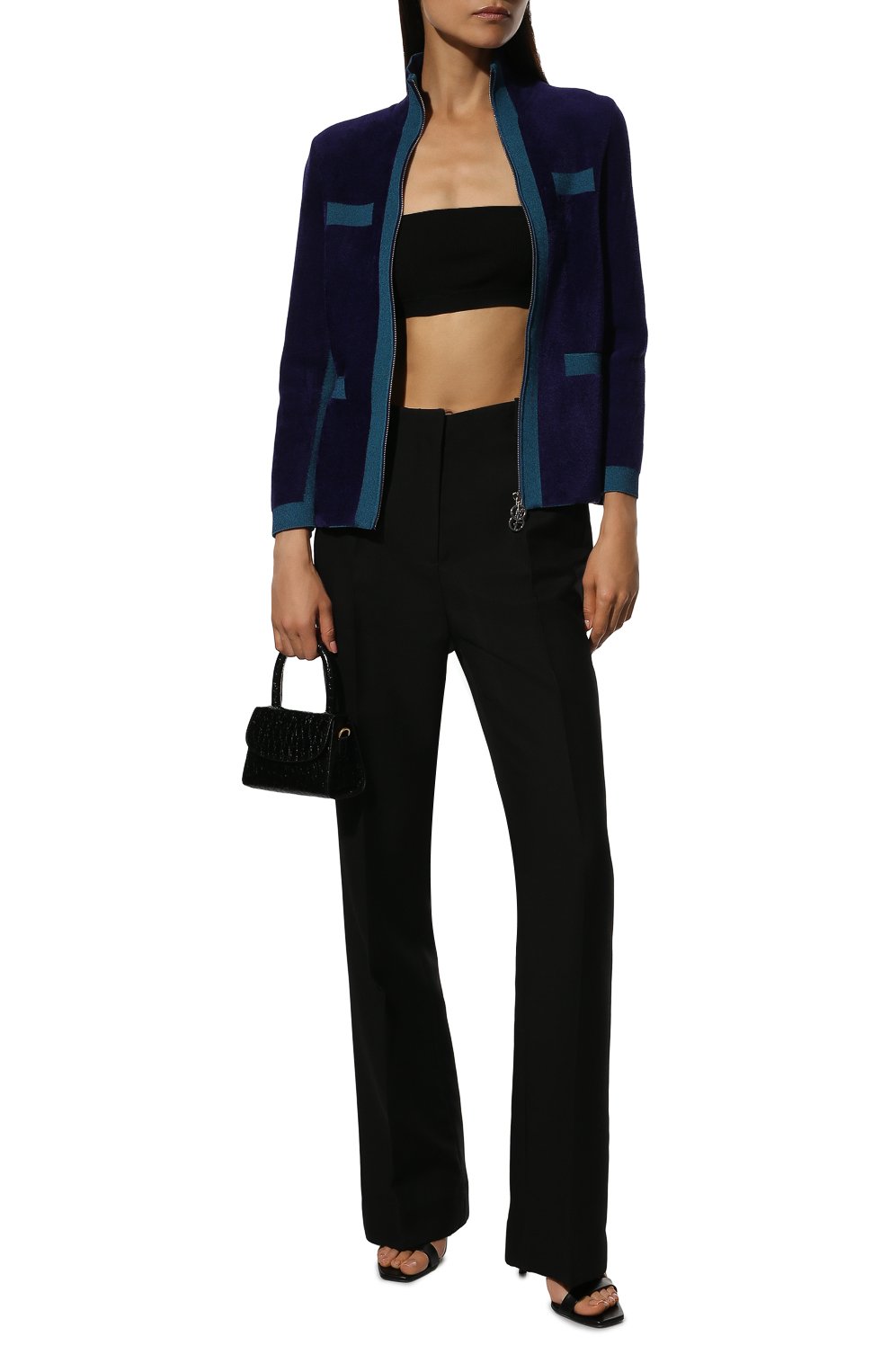 Женский кардиган GIORGIO ARMANI фиолетового цвета, арт. 6GAG09/AM38Z | Фото 2 (Рукава: Длинные; Материал внешний: Синтетический материал, Вискоза; Длина (для топов): Стандартные; Женское Кросс-КТ: кардиган-трикотаж; Статус проверки: Проверена категория)