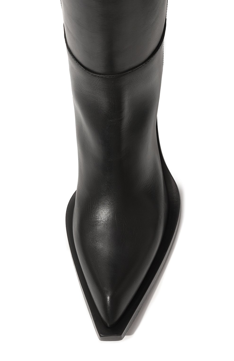 Женские кожаные сапоги MATTIA CAPEZZANI черного цвета, арт. W221/VITELL0 | Фото 6 (Высота голенища: Высокие; Материал внутренний: Натуральная кожа; Каблук высота: Средний; Каблук тип: Устойчивый; Подошва: Плоская)
