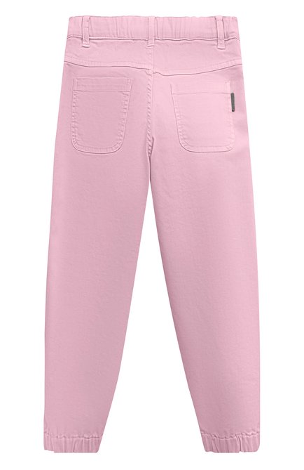 Детские джинсы BRUNELLO CUCINELLI розового цвета, арт. BA080P454A | Фото 2 (Материал внешний: Хлопок, Растительное волокно, Лиоцелл; Детали: Однотонный)