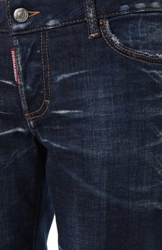 Женские джинсы DSQUARED2 синего цвета, арт. S75LB0821/S30342 | Фото 5 (Кросс-КТ: Деним; Длина (брюки, джинсы): Стандартные; Стили: Гранж; Материал сплава: Проставлено; Материал внешний: Хлопок, Деним; Силуэт Ж (брюки и джинсы): Слим; Драгоценные камни: Проставлено)