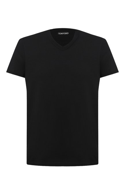Мужская хлопковая футболка TOM FORD черного цвета, арт. BW402/TFJ894 | Фото 1 (Принт: Без принта; Мужское Кросс-КТ: Футболка-одежда; Материал внешний: Хлопок; Стили: Классический; Рукава: Короткие; Длина (для топов): Стандартные; Региональные ограничения белый список (Axapta Mercury): RU)