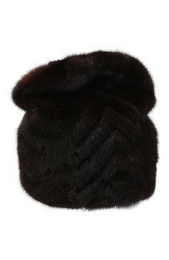 Женская шапка из меха норки FURLAND коричневого цвета, арт. 0175200110034300829 | Фото 1 (Материал: Натуральный мех)