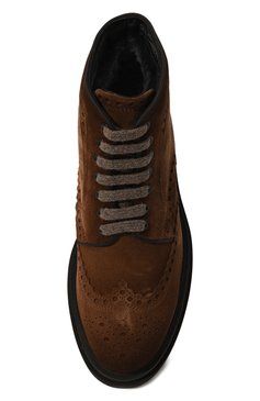 Мужские замшевые ботинки SANTONI коричневого цвета, арт. MGMG17684JK4AGXX | Фото 6 (Каблук высота: Высокий; Материал утеплителя: Натуральный мех; Мужское Кросс-КТ: Ботинки-обувь, зимние ботинки; Материал сплава: Проставлено; Подошва: Массивная; Драгоценные камни: Проставлено; Материал внешний: Замша)