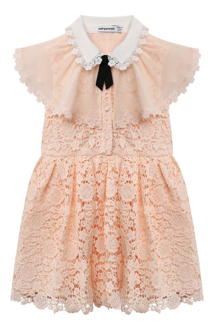 Детское кружевное платье SELF-PORTRAIT KIDS бежевого цвета по цене 27950 руб., арт. RS22-705 | Фото 1