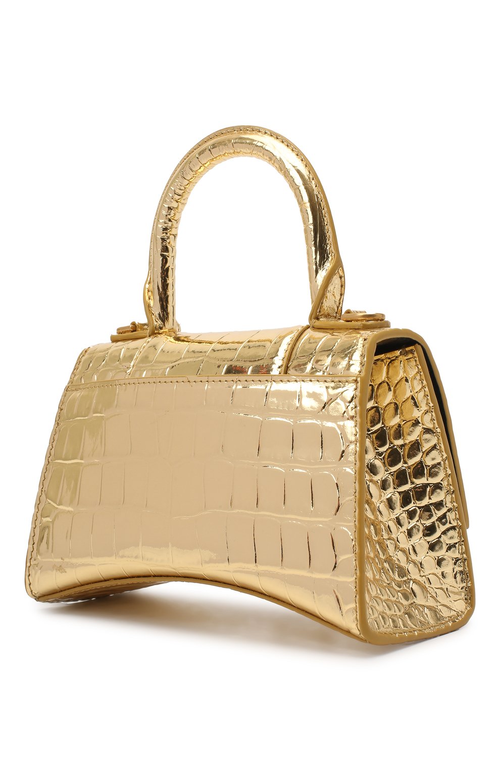 Женская сумка hourglass xs BALENCIAGA золотого цвета, арт. 592833/1S4GM | Фото 3 (Сумки-технические: Сумки через плечо, Сумки top-handle; Материал: Натуральная кожа; Размер: mini; Ремень/цепочка: На ремешке)