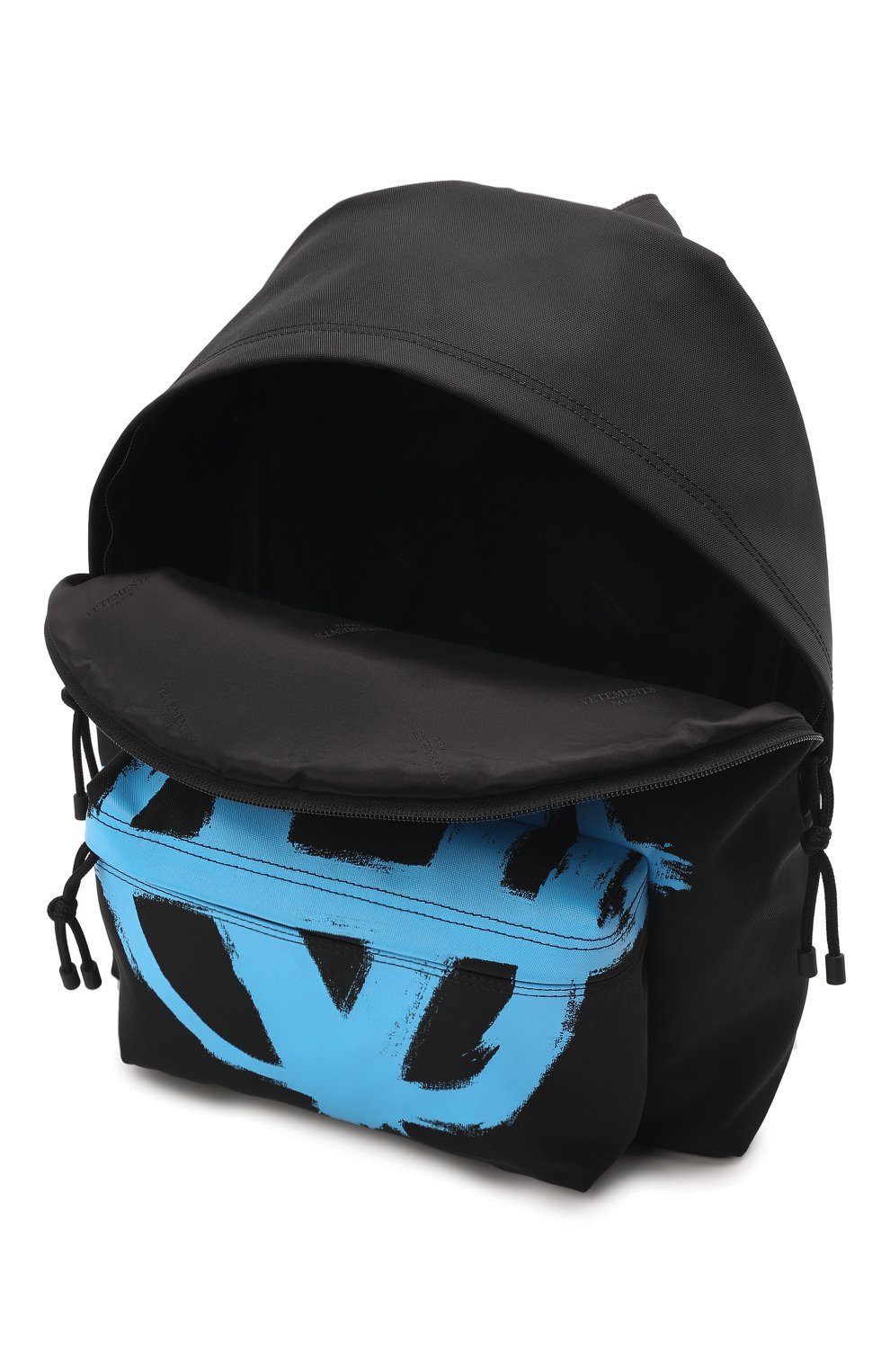 Женский текстильный рюкзак VETEMENTS черного цвета, арт. UE52BA760N 1302/W | Фото 5 (Ремень/цепочка: На ремешке; Материал: Текстиль; Размер: large)