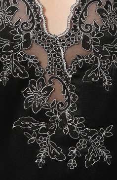 Женская шелковая сорочка MARJOLAINE черного цвета, арт. 4REI3401 | Фото 5 (Материал внешний: Шелк; Материал сплава: Проставлено; Нос: Не проставлено)