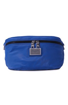 Мужская текстильная поясная сумка DOLCE & GABBANA синего цвета, арт. BM2194/AG186 | Фото 1 (Случай: Повседневный; Материал сплава: Проставлено; Нос: Не проставлено; Материал: Текстиль; Драгоценные камни: Проставлено; Размер: large)