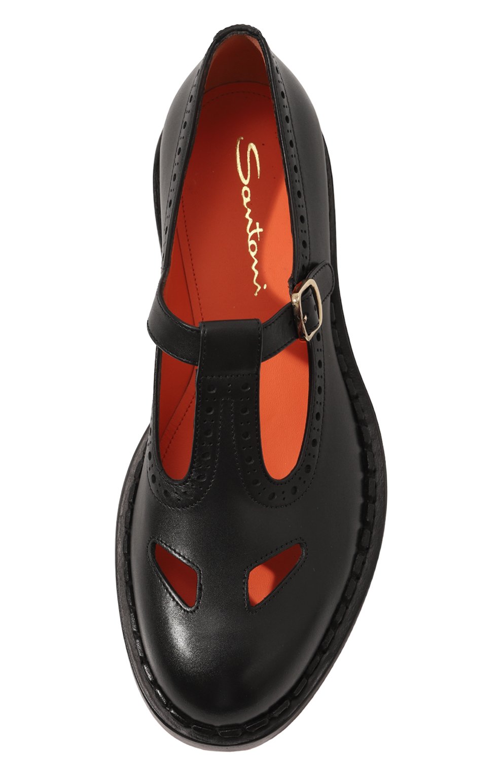 Женские кожаные туфли SANTONI черного цвета, арт. WUAL70478BA1TLGAN01 | Фото 6 (Подошва: Платформа; Каблук высота: Низкий; Материал внутренний: Натуральная кожа; Каблук тип: Устойчивый)