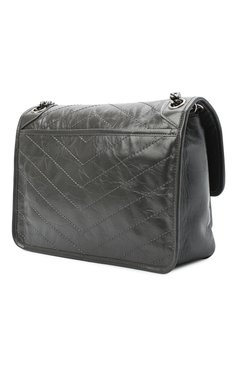 Женская сумка niki SAINT LAURENT темно-серого цвета, арт. 633158/0EN04 | Фото 3 (Сумки-технические: Сумки через плечо; Размер: medium; Материал: Натуральная кожа; Ремень/цепочка: На ремешке)