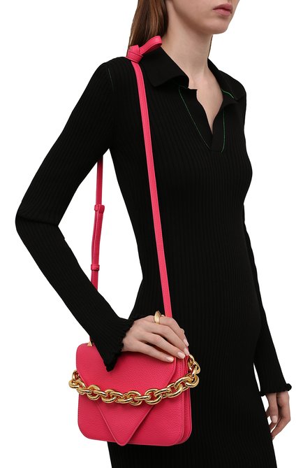 Женская сумка mount small BOTTEGA VENETA розового цвета, арт. 667399/V12M0 | Фото 2 (Материал: Натуральная кожа; Сумки-технические: Сумки через плечо; Ремень/цепочка: На ремешке; Размер: small)