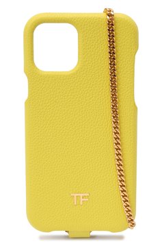 Кожаный чехол для iphone 12 pro TOM FORD желтого цвета, арт. S0391T-LCL095 | Фото 3 (Женское Кросс-КТ: Кожа iPhone; Материал: Натуральная кожа)