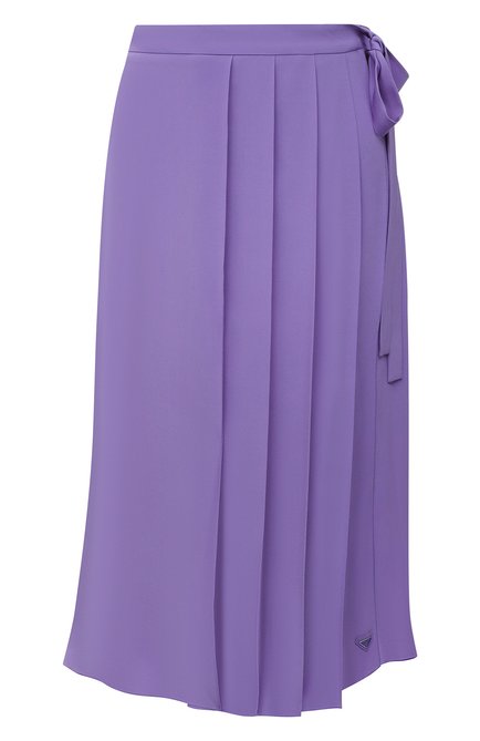 Женская шелковая юбка PRADA сиреневого цвета по цене 120000 руб., арт. P137T-1H51-F0373-221 | Фото 1