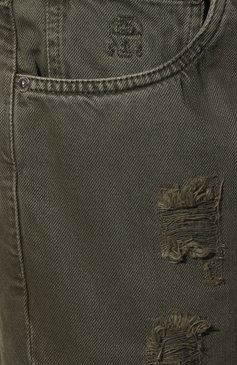 Мужские джинсы BRUNELLO CUCINELLI хаки цвета, арт. M262PX2340 | Фото 5 (Силуэт М (брюки): Прямые; Кросс-КТ: Деним; Длина (брюки, джинсы): Стандартные; Стили: Милитари; Материал внешний: Хлопок, Деним; Детали: Потертости)
