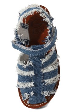 Детские сандалии GALLUCCI синего цвета, арт. J10166AT/SA T MIC TST | Фото 4 (Материал внешний: Текстиль; Материал внутренний: Натуральная кожа, Текстиль)