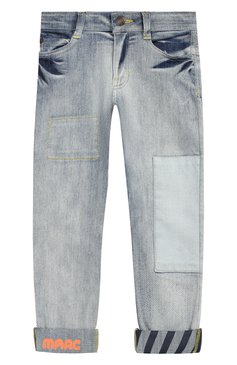 Детские джинсы с отделкой MARC JACOBS (THE) голубого цвета, арт. W24184/6A-12A | Фото 1 (Материал внешний: Хлопок; Статус проверки: Проверена категория)