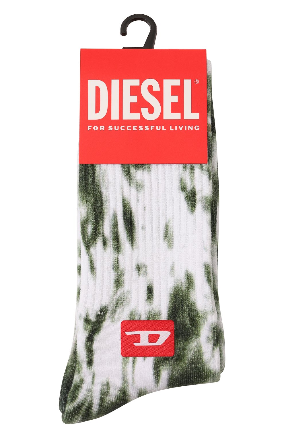 Мужские хлопковые носки DIESEL зеленого цвета, арт. 00S6U0/0IGAT | Фото 1 (Кросс-КТ: бельё; Материал сплава: Проставлено; Нос: Не проставлено; Материал внешний: Хлопок)