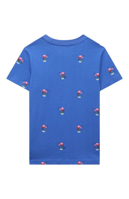 Детская хлопковая футболка POLO RALPH LAUREN синего цвета, арт. 321861438 | Фото 2 (Материал внешний: Хлопок; Рукава: Короткие)