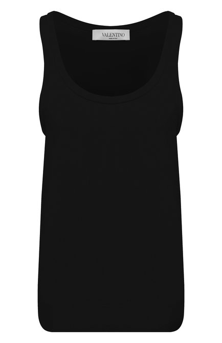 Женский майка из вискозы VALENTINO черного цвета по цене 95700 руб., арт. UB0AE5715VE | Фото 1