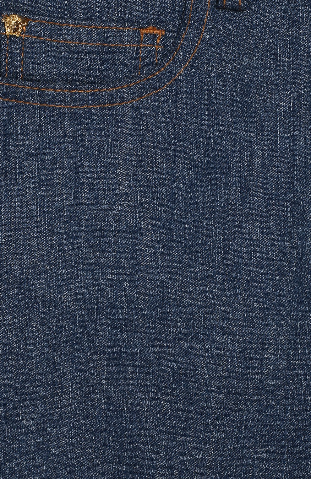 Детские джинсы VERSACE синего цвета, арт. YD000131/A230581/6A | Фото 3 (Материал внешний: Хлопок; Статус проверки: Проверена категория)