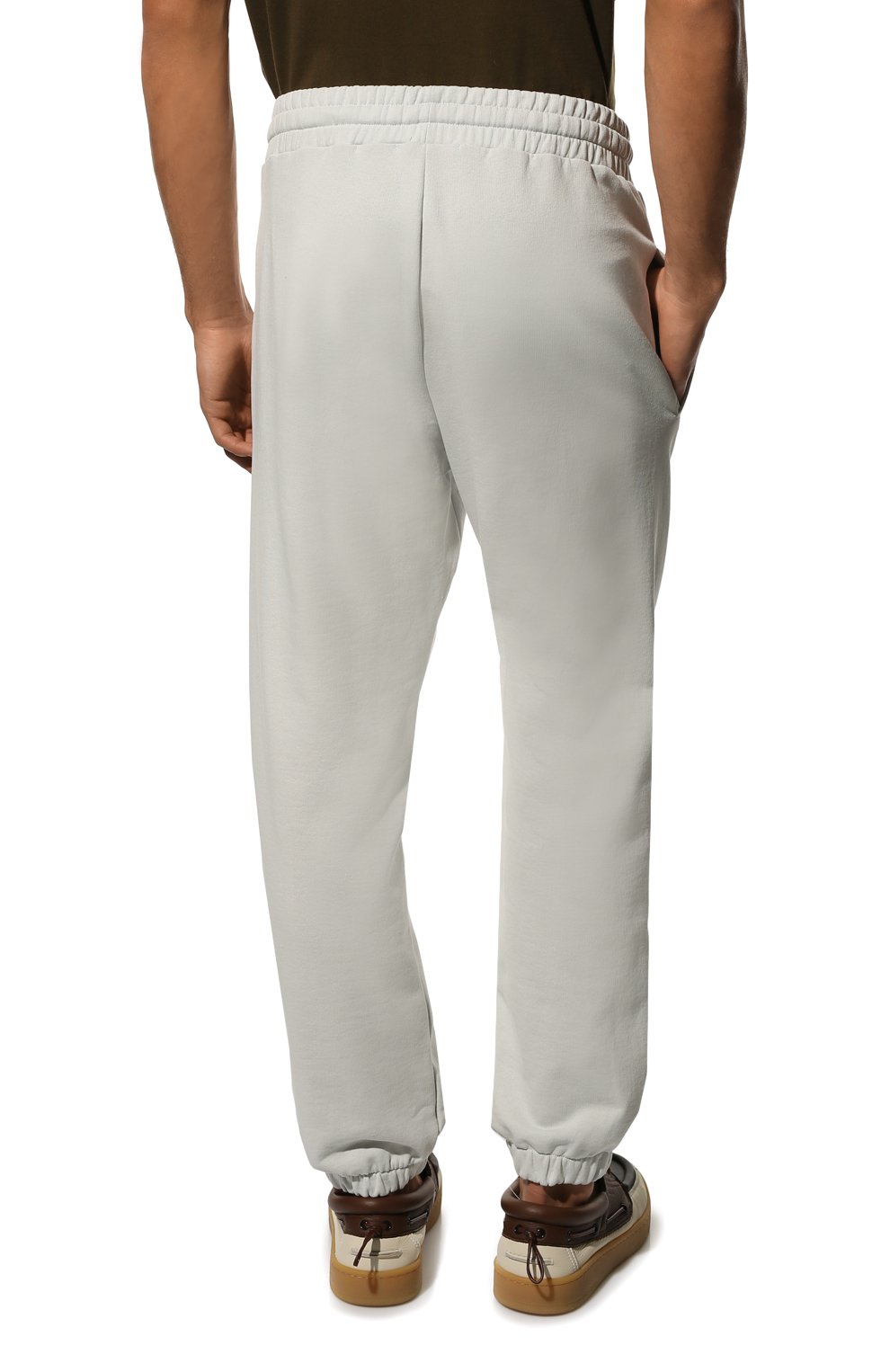 Мужские хлопковые джоггеры HINNOMINATE светло-серого цвета, арт. HUS2/HNM37SP | Фото 4 (Длина (брюки, джинсы): Стандартные; Материал внешний: Хлопок; Стили: Спорт-шик; Силуэт М (брюки): Джоггеры)