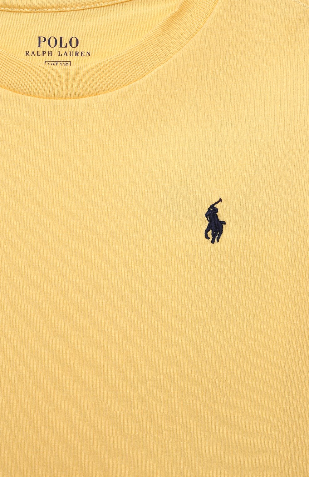 Детская хлопковая футболка POLO RALPH LAUREN желтого цвета, арт. 321832904 | Фото 3 (Рукава: Короткие; Региональные ограничения белый список (Axapta Mercury): RU; Материал сплава: Проставлено; Материал внешний: Хлопок; Мальчики Кросс-КТ: Футболка-одежда; Драгоценные камни: Проставлено; Ростовка одежда: 4 года | 104 см)