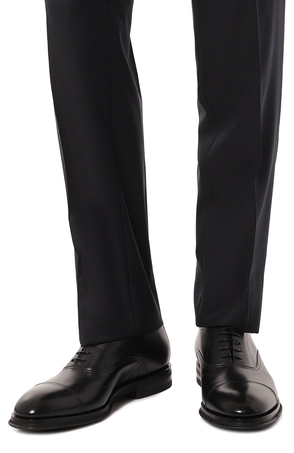 Мужские кожаные оксфорды SANTONI черного цвета, арт. MCJG18344PI2HDLN | Фото 3 (Материал внутренний: Натуральная кожа; Материал сплава: Проставлено; Нос: Не проставлено; Стили: Классический)