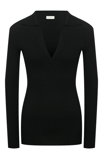 Женский шерстяной пуловер DRIES VAN NOTEN черного цвета по цене 59900 руб., арт. 221-011264-4701 | Фото 1
