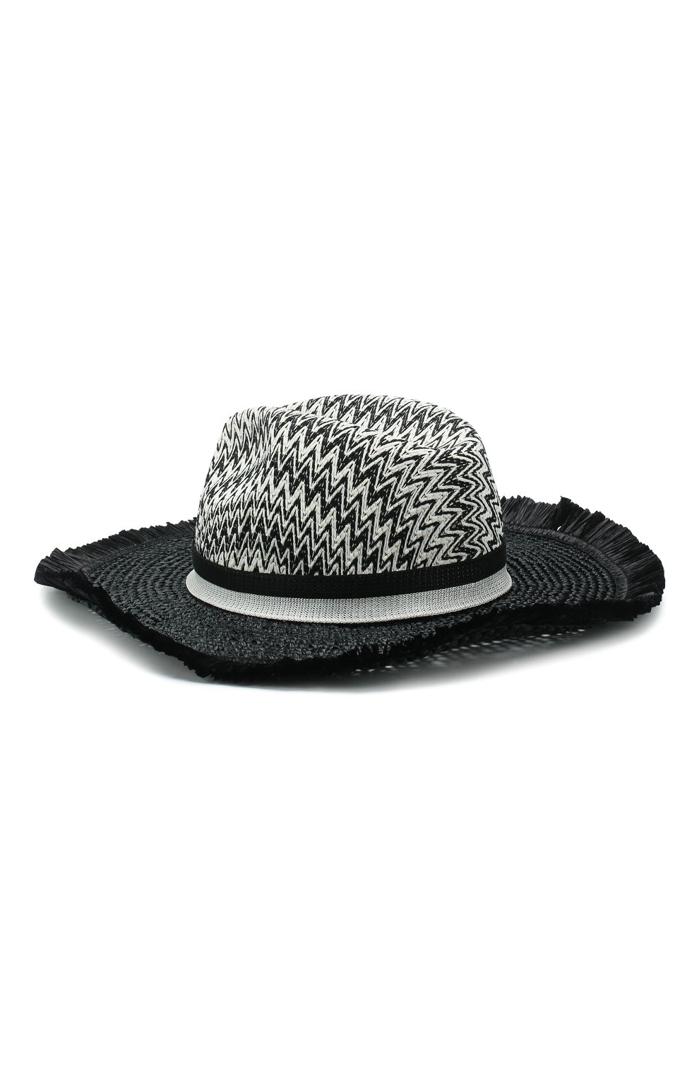 Женская шляпа MISSONI черно-белого цвета, арт. MMS00039/BV004W | Фото 2 (Материал: Текстиль, Вискоза, Синтетический материал)