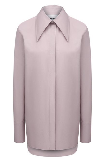 Женская хлопковая рубашка JIL SANDER сиреневого цвета по цене 71900 руб., арт. JSPT600205-WT244200 | Фото 1