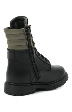 Детские кожаные ботинки FENDI черного цвета, арт. JMR377/AE8A/20-26 | Фото 3 (Материал внешний: Кожа; Материал утеплителя: Натуральный мех)
