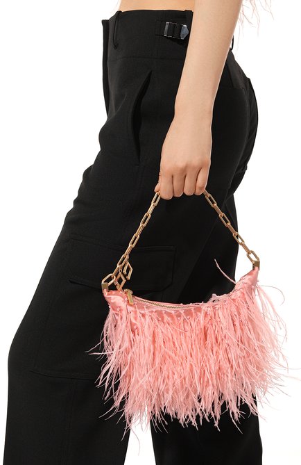 Женская сумка gia CULT GAIA розового цвета, арт. SH1172FE | Фото 2 (Материал: Текстиль; Размер: mini; Сумки-технические: Сумки top-handle; Материал сплава: Проставлено; Драгоценные камни: Проставлено)