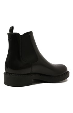 Мужские кожаные челси PRADA черного цвета, арт. 2TE168-P39-F0002 | Фото 5 (Материал утеплителя: Без утеплителя; Подо шва: Плоская; Мужское Кросс-КТ: Челси-обувь)