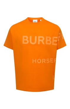 Мужская хлопковая футболка BURBERRY оранжевого цвета, арт. 8040692 | Фото 1 (Рукава: Короткие; Длина (для топов): Стандартные; Принт: С принтом; Материал внешний: Хлопок; Стили: Кэжуэл)