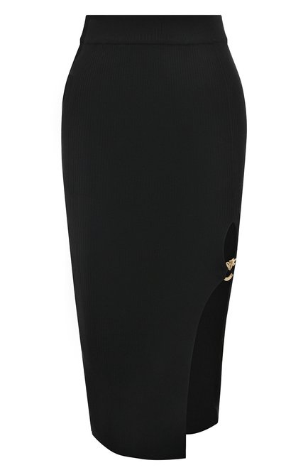 Женская шерстяная юбка PINKO черного цвета, арт. 101844/A15S | Фото 1 (Материал внешний: Шерсть; Материал сплава: Проставлено; Драгоценные камни: Проставлено; Длина Ж (юбки, платья, шорты): Миди)