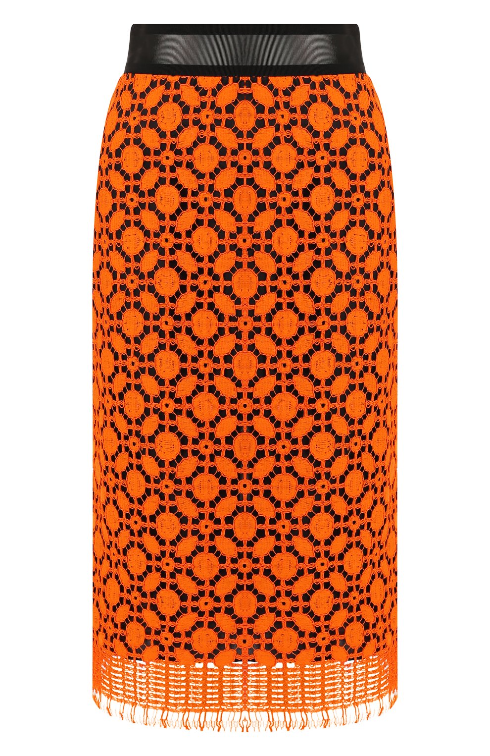 Юбка из смеси хлопка и вискозы Dorothee Schumacher оранжевого цвета