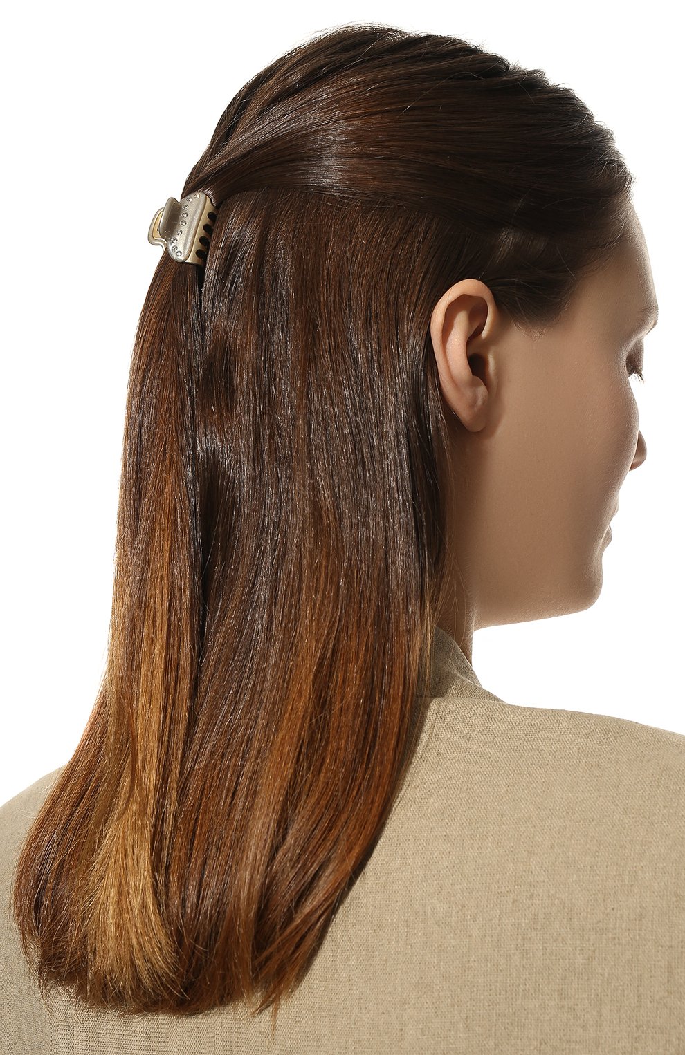 Женская заколка для волос ALEXANDRE DE PARIS серого цвета, арт. ICCB-12831-03 G5 | Фото 2 (Региональные ограничения белый список (Axapta Mercury): Не проставлено; Материал сплава: Проставлено; Нос: Не проставлено)