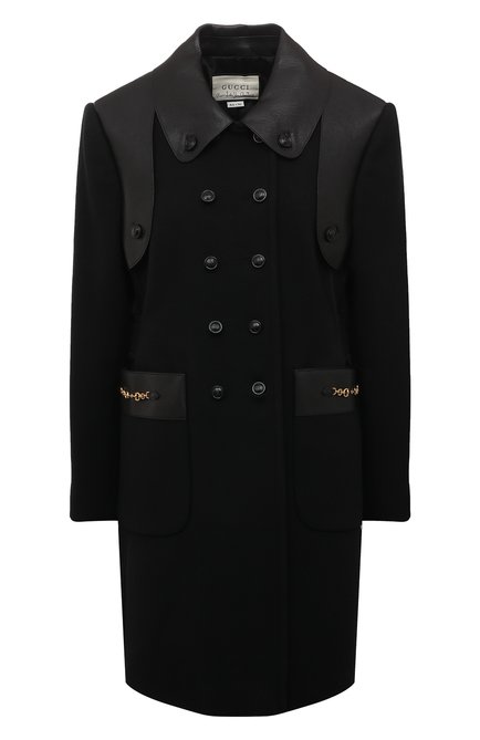 Женское пальто GUCCI черного цвета по цене 375480 руб., арт. 636939 Z8ALN | Фото 1