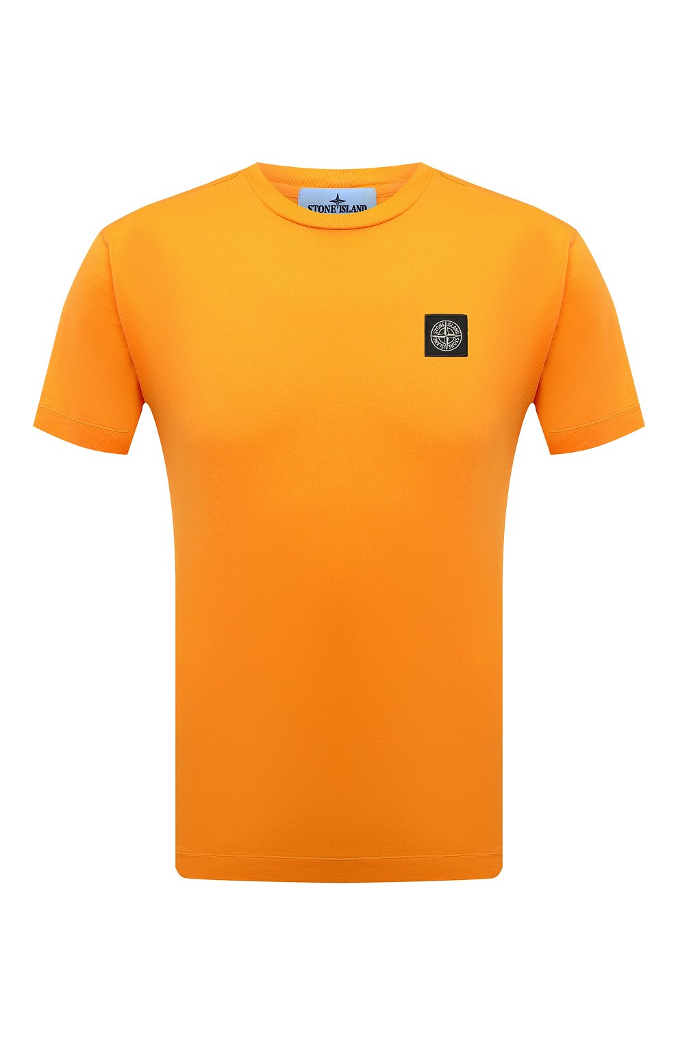 Мужская оранжевая хлопковая футболка STONE ISLAND купить в интернет ...