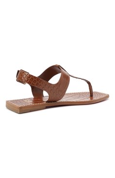 Женские кожаные сандалии cubongo CHRISTIAN LOUBOUTIN коричневого цвета, арт. 3210100/CUB0NG0 FLAT | Фото 4 (Каблук высота: Низкий; Материал внутренний: Натуральная кожа; Подошва: Плоская)