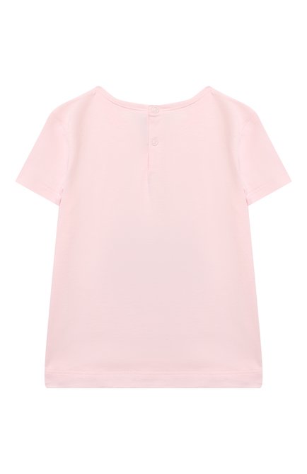 Детская хлопковая футболка IL GUFO светло-розового цвета, арт. P22TS438M0014/2A-4A | Фото 2 (Рукава: Короткие; Материал внешний: Хлопок; Девочки Кросс-КТ: футболка-одежда; Ростовка одежда: 18 мес | 86 см, 2 года | 92 см, 3 года | 98 см)