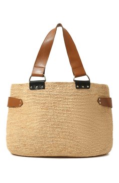 Женский сумка-шопер ISABEL MARANT бежевого цвета, арт. PP0396-22P021M/BAHIBA | Фото 1 (Сумки-технические: Сумки-шопперы; Материал: Растительное волокно; Размер: large)