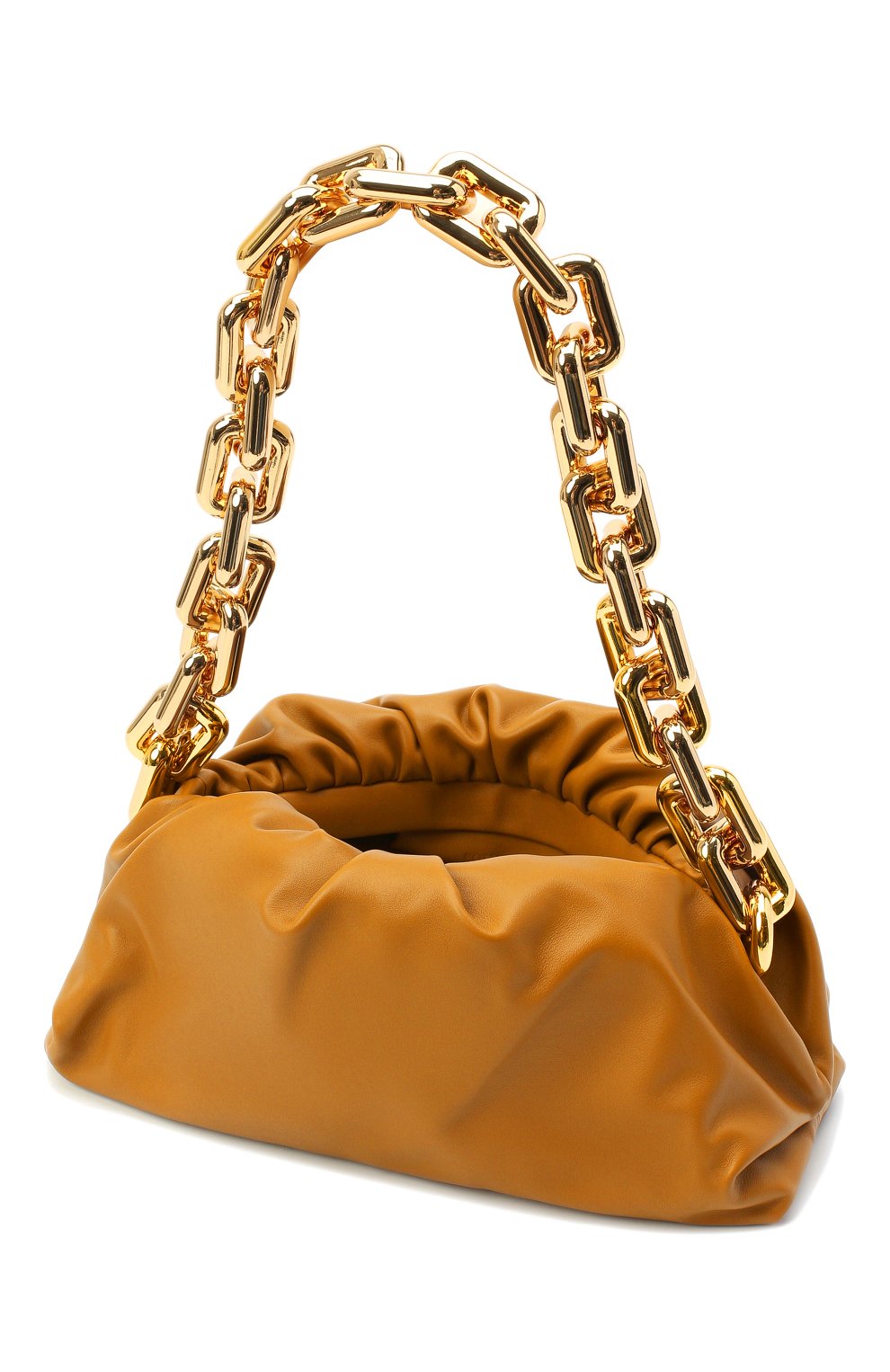 Женская сумка chain pouch BOTTEGA VENETA желтого цвета, арт. 620230/VCP40 | Фото 4 (Сумки-технические: Сумки top-handle; Размер: medium; Материал: Натуральная кожа; Региональные ограничения белый список (Axapta Mercury): RU)