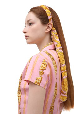Женский ободок для волос VERSACE светло-розового цвета, арт. 1003728/A232999 | Фото 2 (Материал: Текстиль, Шелк)