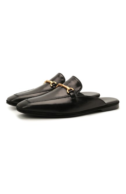 Мужского кожаные домашние туфли FARFALLA черного цвета по цене 33200 руб., арт. D4XAM | Фото 1