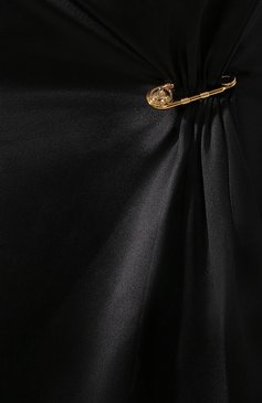 Женская шелковая юбка VERSACE черного цвета, арт. A83320/A230728 | Фото 5 (Материал внешний: Шелк; Женское Кросс-КТ: Юбка-одежда; Длина Ж (юбки, платья, шорты): Миди; Статус проверки: Проверено, Проверена категория)