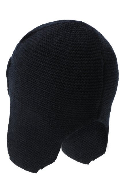 Мужская шапка-ушанка bright CANOE темно-синего цвета, арт. 3447924 | Фото 2 (Материал: Текстиль, Синтетический материал, Шерсть; Кросс-КТ: Трикотаж)